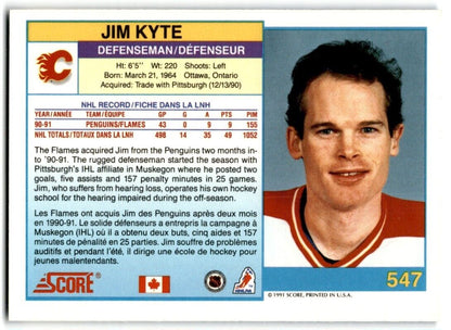 1991-92 Score Canadian Jim Kyte Calgary Flames #547