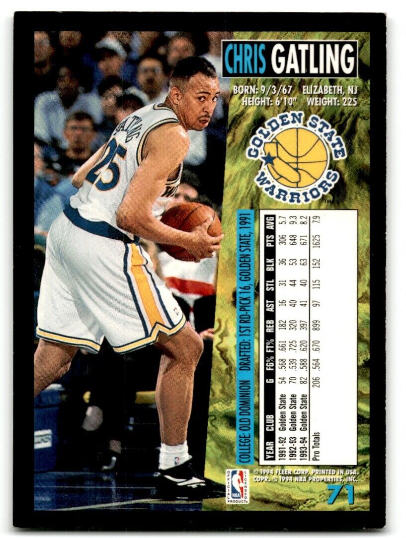 1994-95 Fleer Chris Gatling Golden State Warriors #71