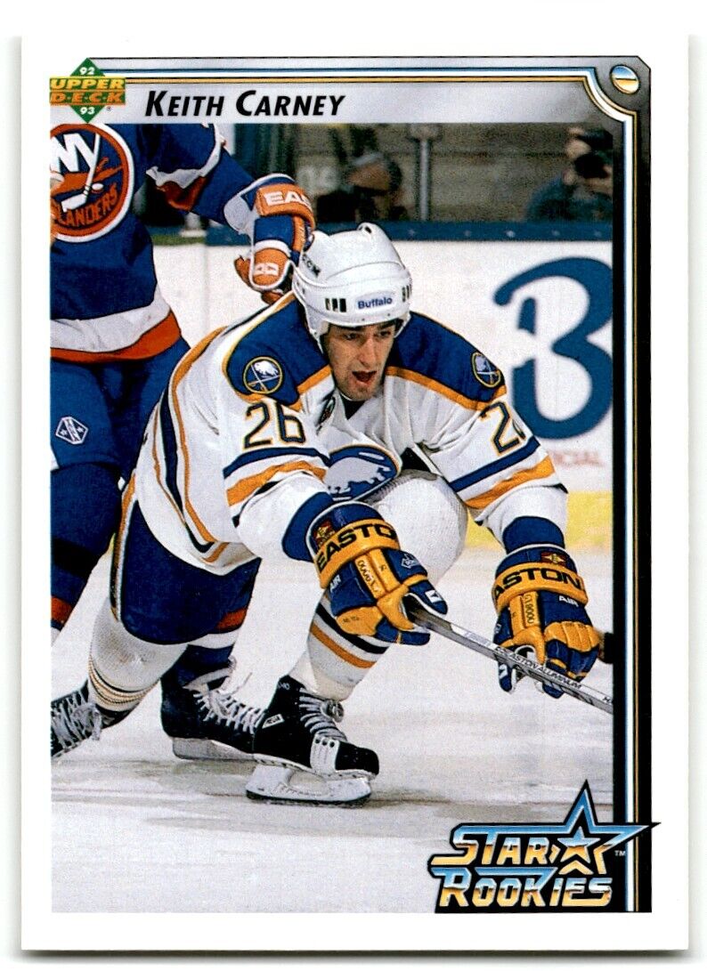 1992-93 Upper Deck Keith Carney Rookie Buffalo Sabres #402