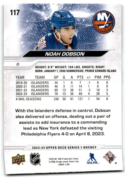 2023-24 Upper Deck Noah Dobson New York Islanders #117