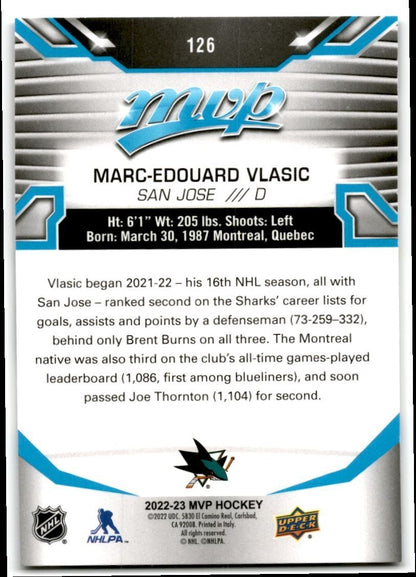 2022-23 Upper Deck MVP Marc-Edouard Vlasic San Jose Sharks #126