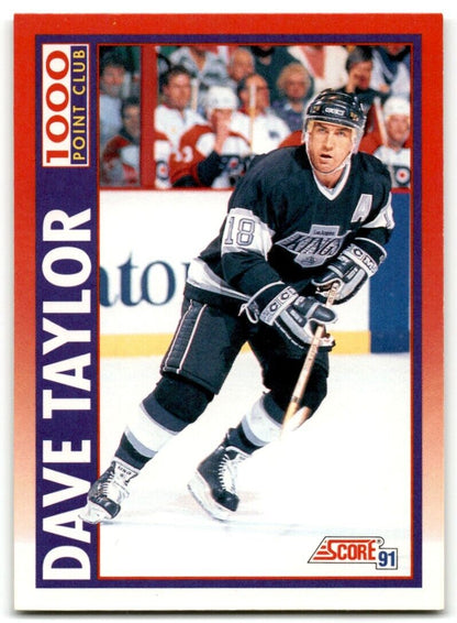 1991-92 Score American Dave Taylor Los Angeles Kings #374