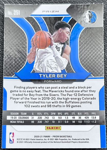 2020-21 Panini Prizm Tyler Bey Rookie Dallas Mavericks #251