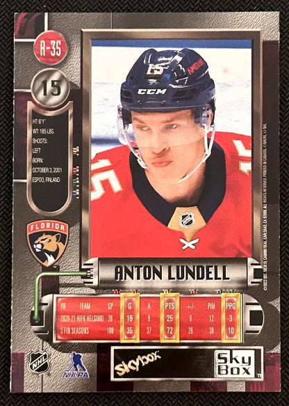 2021-22 Skybox Metal Universe 1997-98 Retro Rookies Anton Lundell Rookie Florida