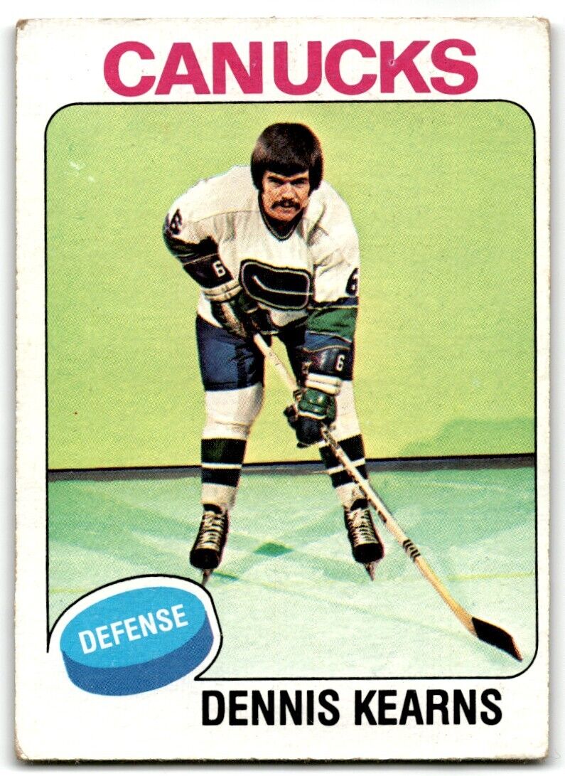 1975-76 Topps Dennis Kearns Vancouver Canucks #188