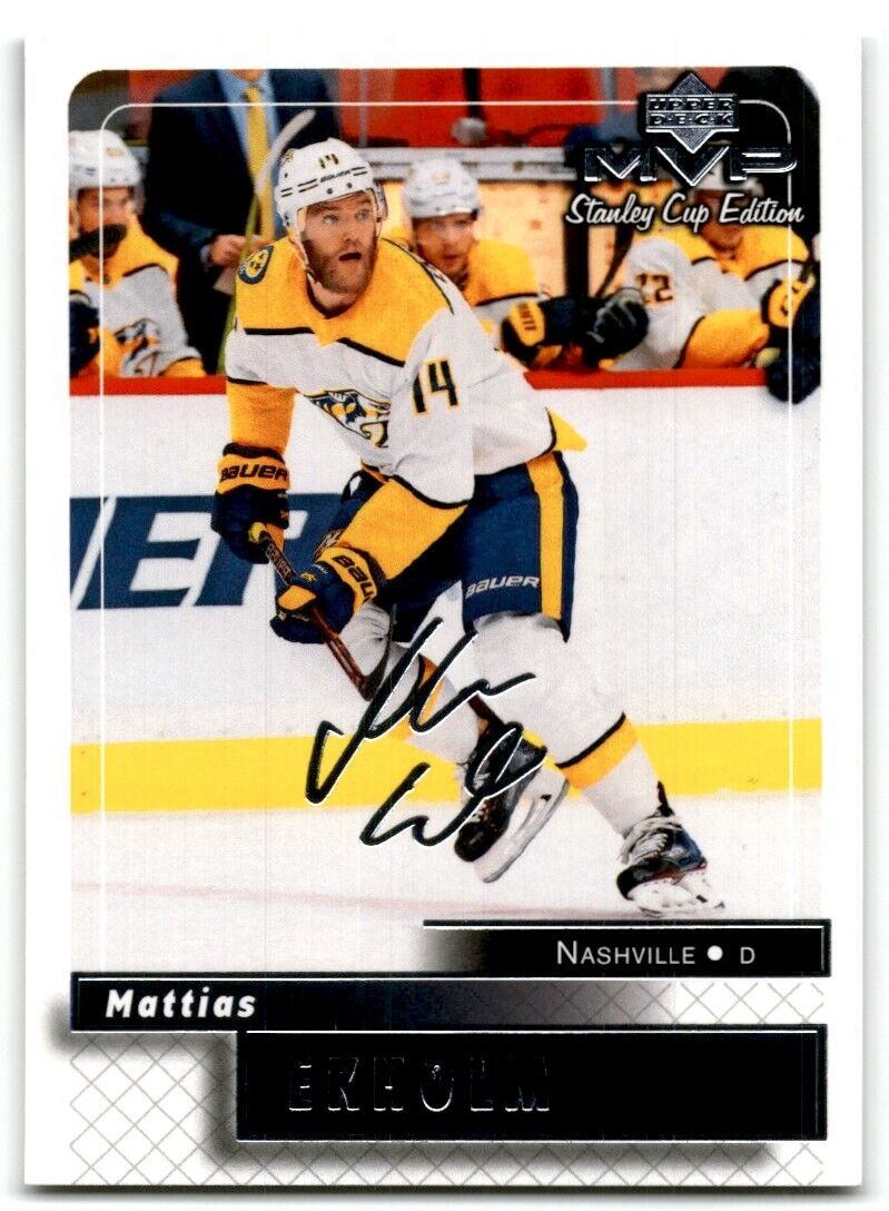 2019-20 Upper Deck MVP Stanley Cup Edition Mattias Ekholm Nashville Predators