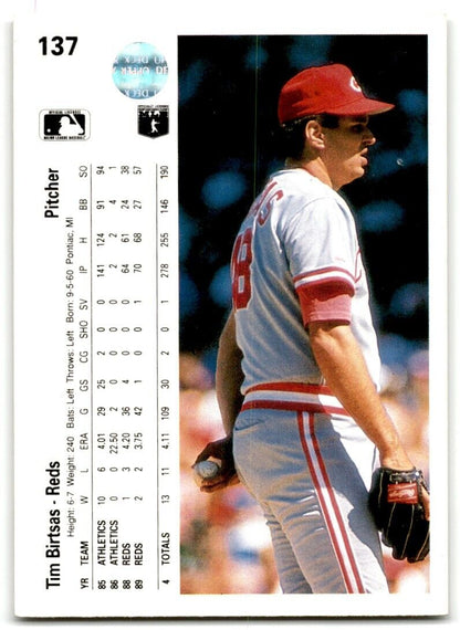 1990 Upper Deck Tim Birtsas Cincinnati Reds #137B