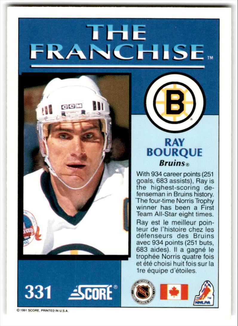 1991-92 Score Canadian English Ray Bourque Boston Bruins #331