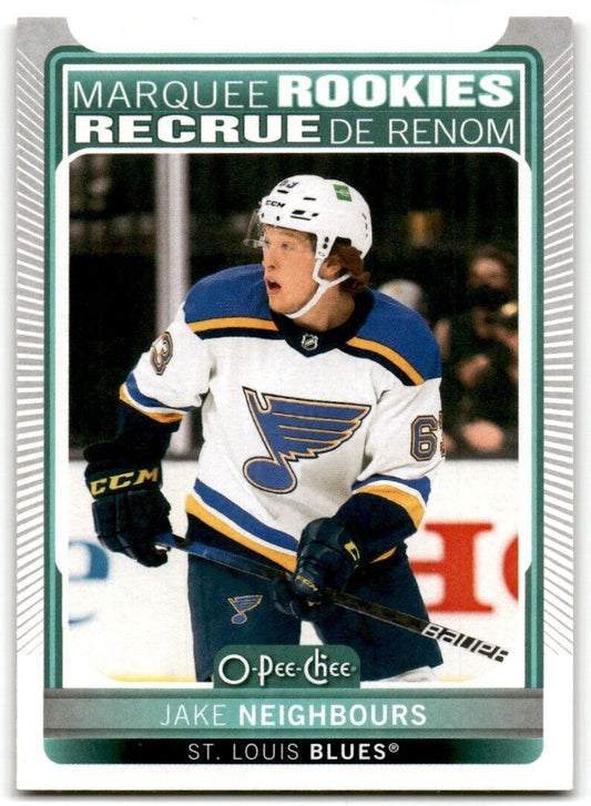 2021-22 O-Pee-Chee Markee Rookies Jake Neighbours Rookie St. Louis Blues #614