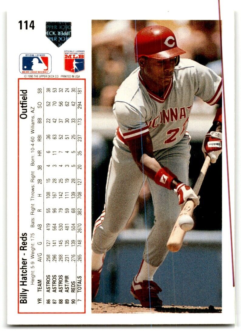 1991 Upper Deck Billy Hatcher Cincinnati Reds #114