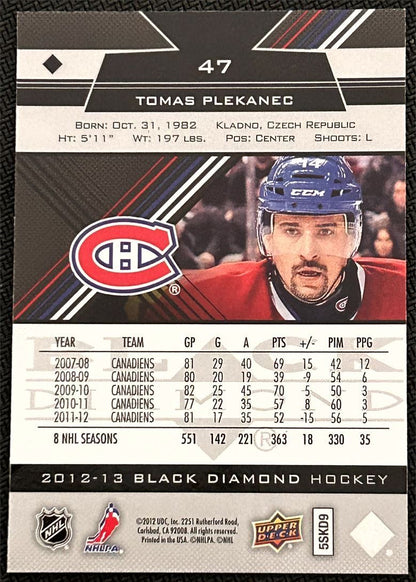 2012-13 Upper Deck Black Diamond Tomas Plekanec Montreal Canadiens #47