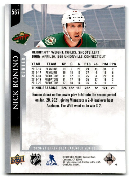 2020-21 Upper Deck Nick Bonino Minnesota Wild #567