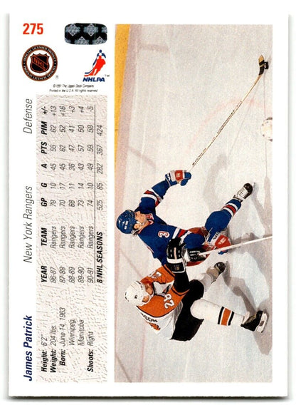 1991-92 Upper Deck James Patrick New York Rangers #275