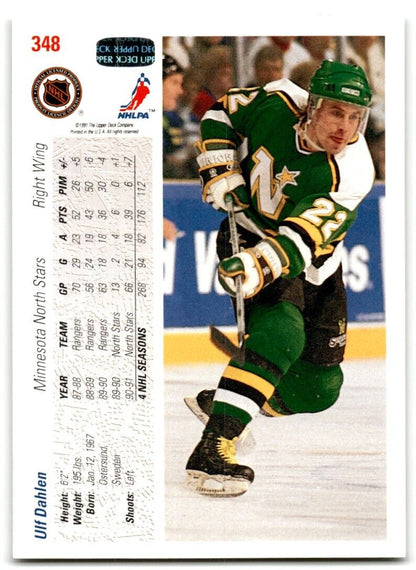 1991-92 Upper Deck Ulf Dahlen Minnesota North Stars #348