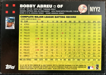 2007 Topps Bobby Abreu New York Yankees #NYY2