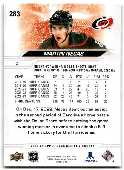 2023-24 Upper Deck Martin Necas Carolina Hurricanes #283