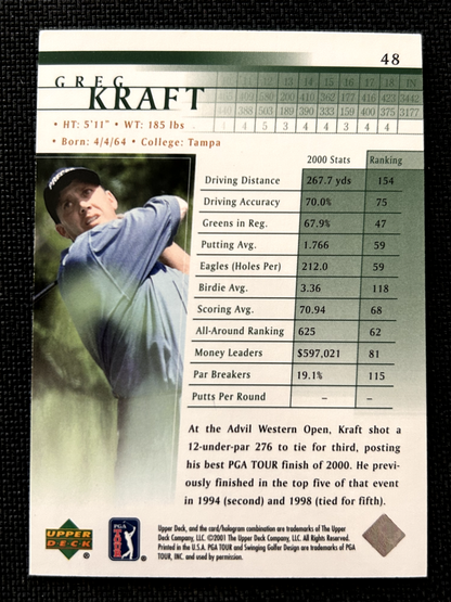 Greg Kraft 2011 Upper Deck golf #48