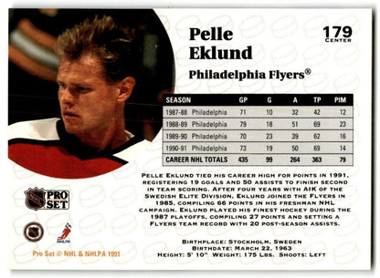 1991-92 Pro Set Pelle Eklund Philadelphia Flyers #179