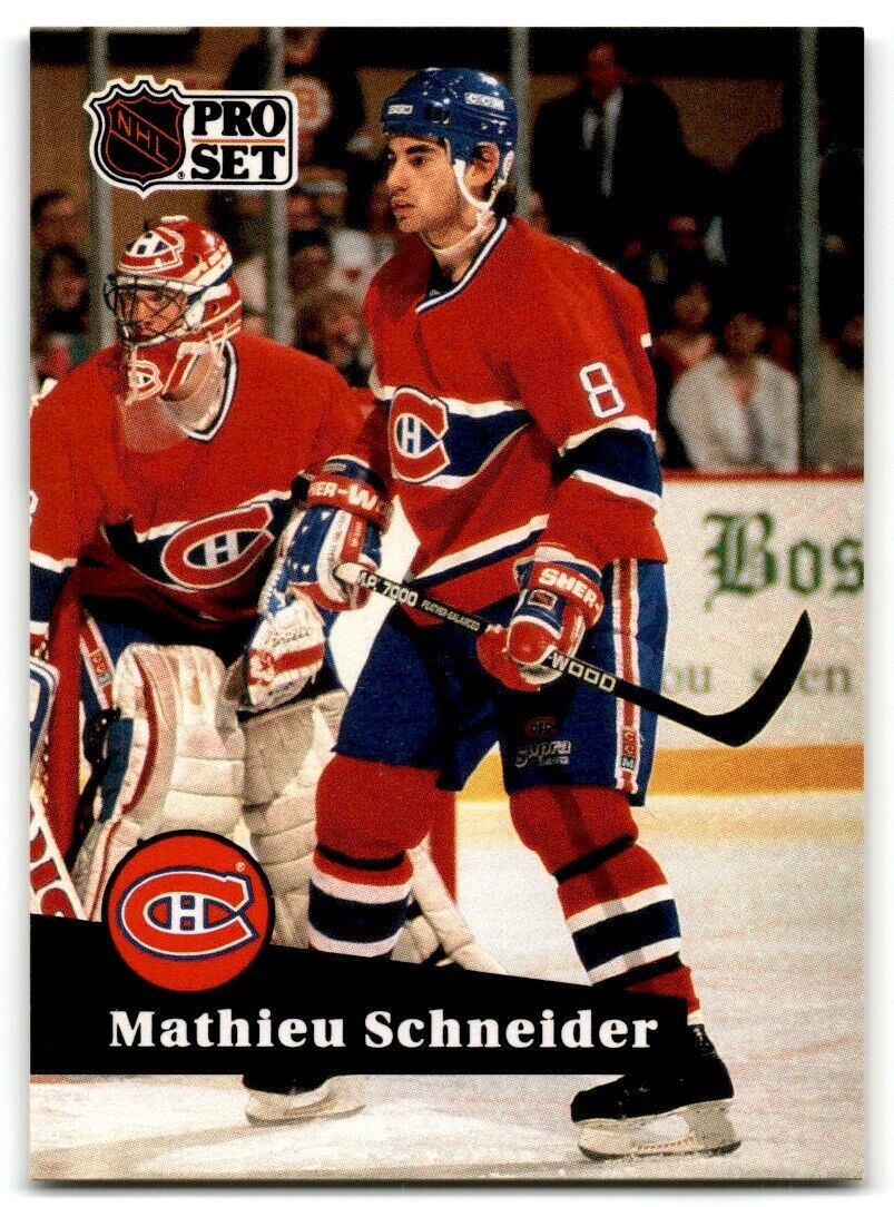 1991-92 Pro Set Mathieu Schneider Montreal Canadiens #119