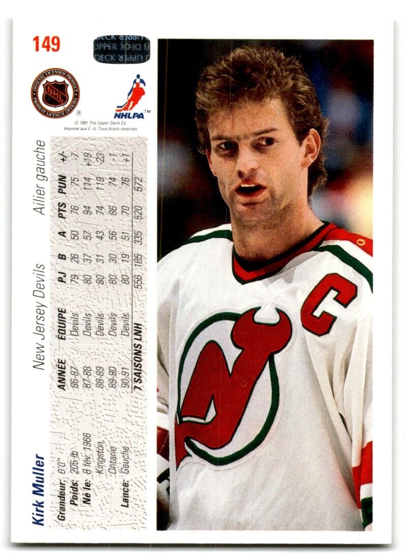 1991-92 Upper Deck French Kirk Muller New Jersey Devils #149