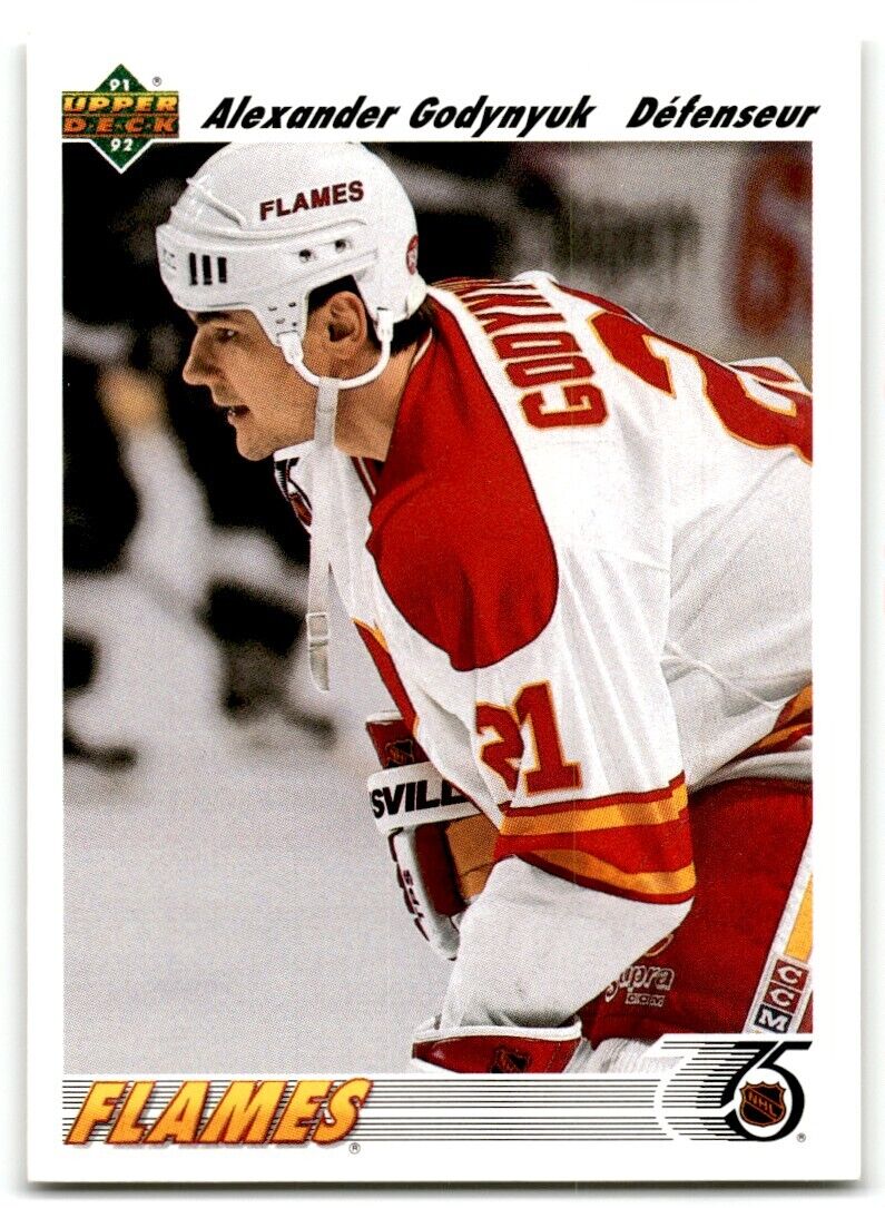 1991-92 Upper Deck French Alexander Godynyuk Rookie Calgary Flames #609