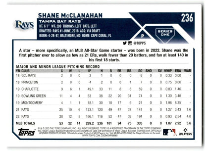 2023 Topps Shane McClanahan Tampa Bay Rays #236