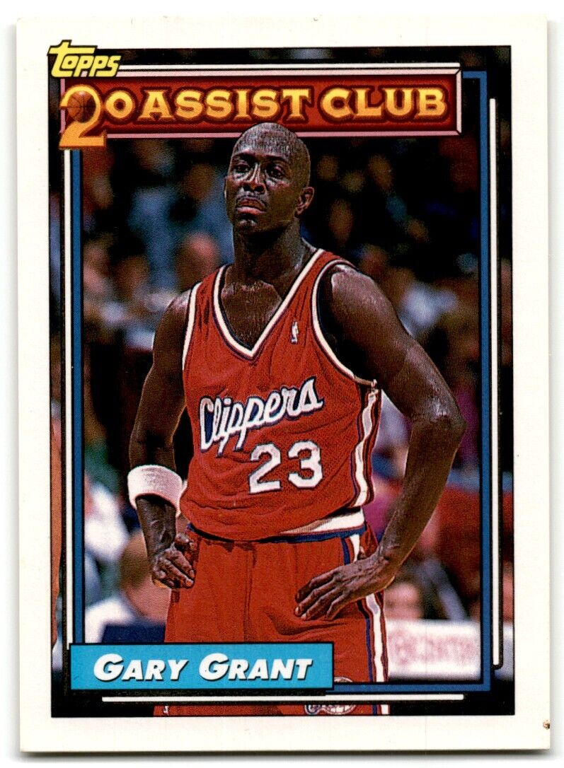 1992-93 Topps 20 assist club Gary Grant Los Angeles Clippers #216