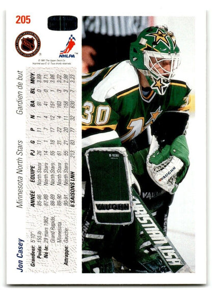 1991-92 Upper Deck French Jon Casey Minnesota North Stars #205