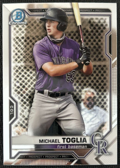 2021 Bowman Chrome Prospects Michael Toglia Colorado Rockies #BCP-137