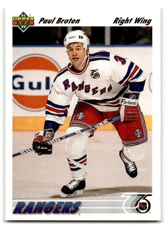 1991-92 Upper Deck French Paul Broten New York Rangers #550