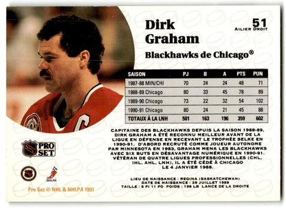 1990-91 Pro Set Dirk Graham Chicago Blackhawks #51