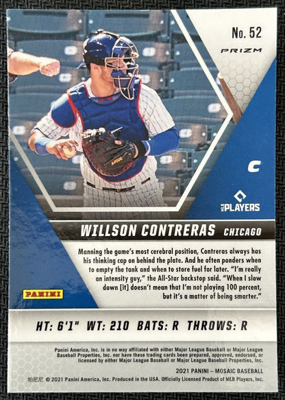 2021 Panini Mosaic Green Willson Contreras Chicago Cubs #52 Parallel