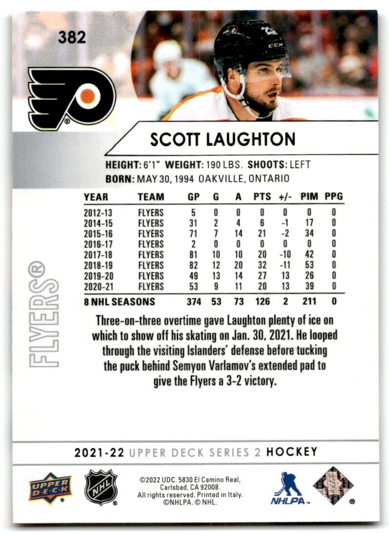 2021-22 Upper Deck Scott Laughton Philadelphia Flyers #382