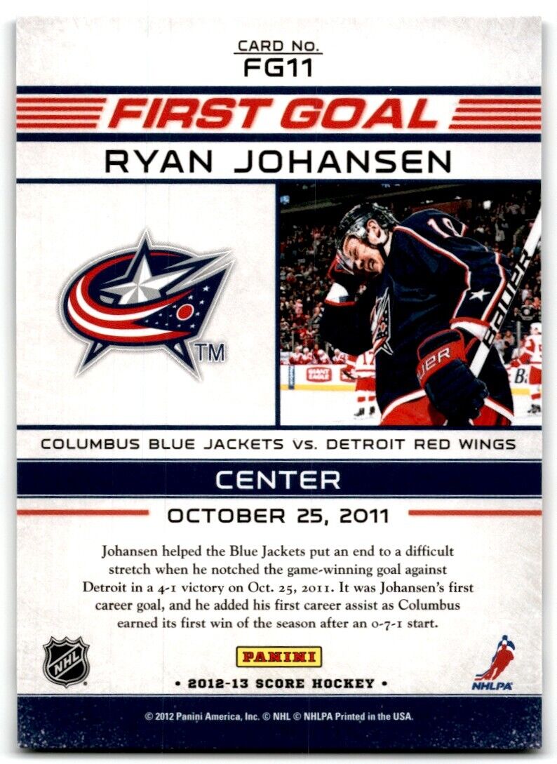 2012-13 Score First Goal Ryan Johansen Columbus Blue Jackets #FG11