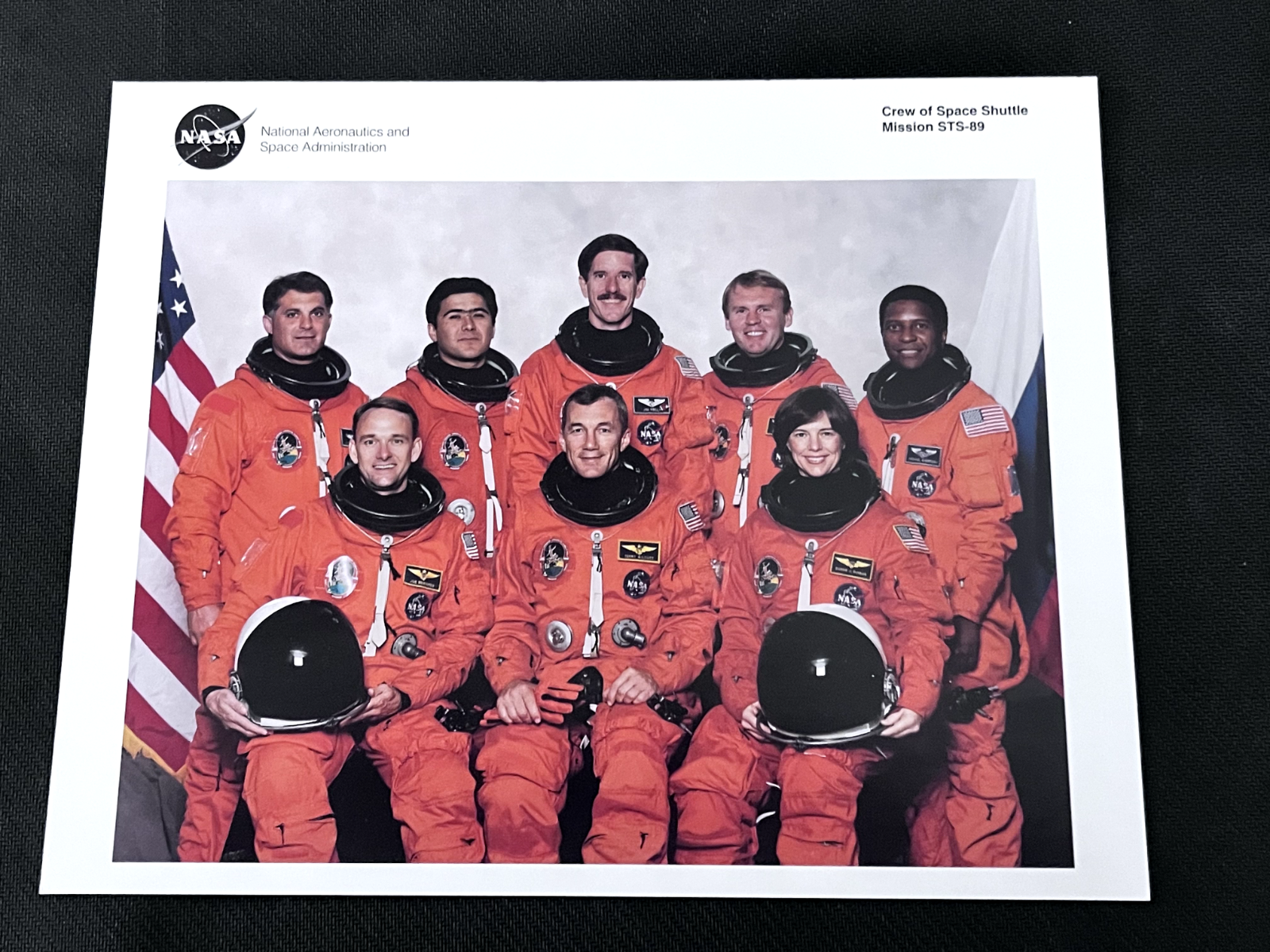 NASA Space Shuttle STS-89 crew litho 10x8