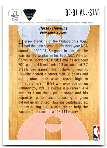 1991-92 Upper Deck Hersey Hawkins Philadelphia 76ers #71