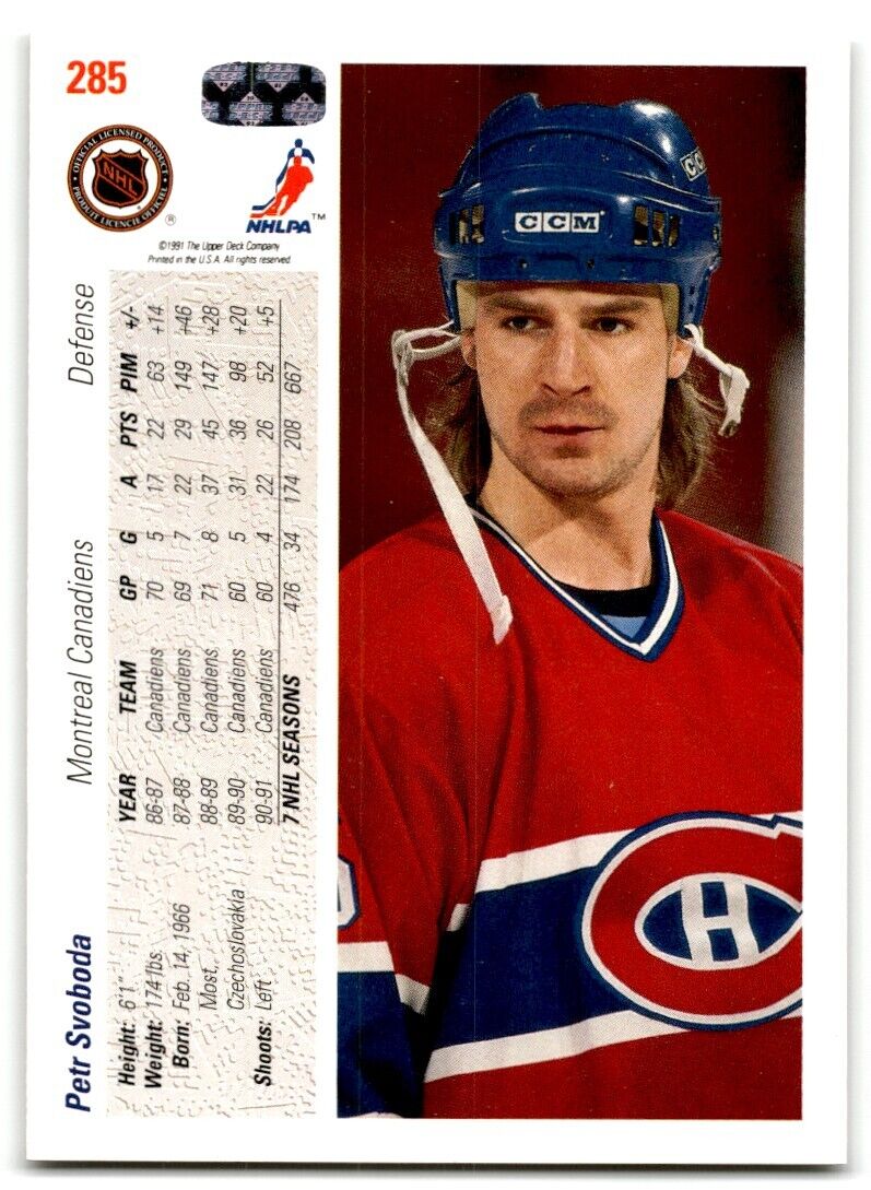 1991-92 Upper Deck Petr Svoboda Montreal Canadiens #285