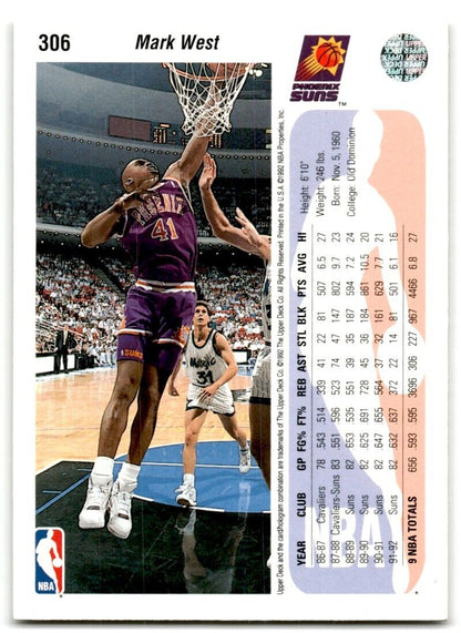 1992-93 Upper Deck Mark West Phoenix Suns #306