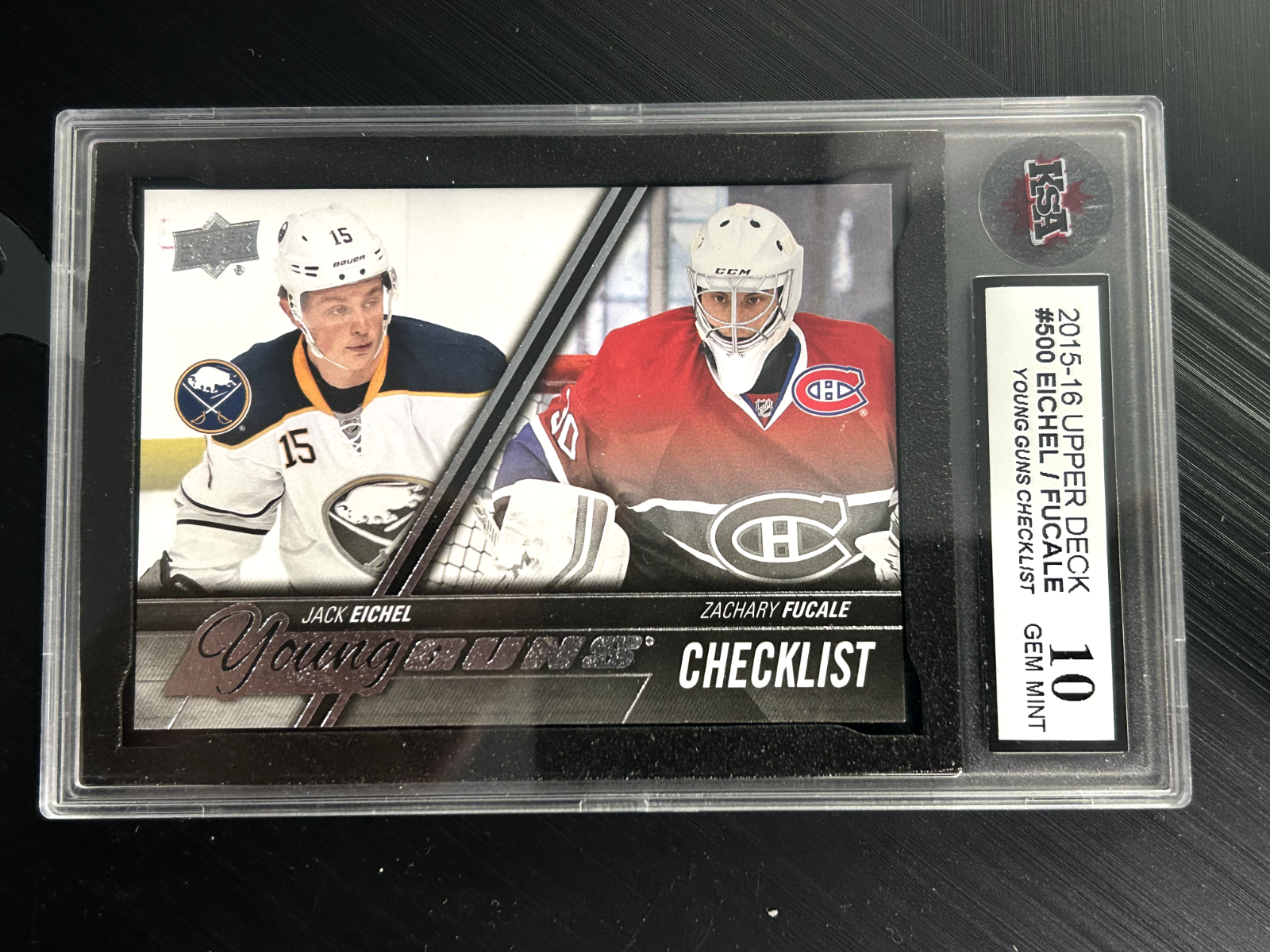 Eichel Fucale Young Guns Checklist RC #500 - 2015-16 Upper Deck Series 2 Graded