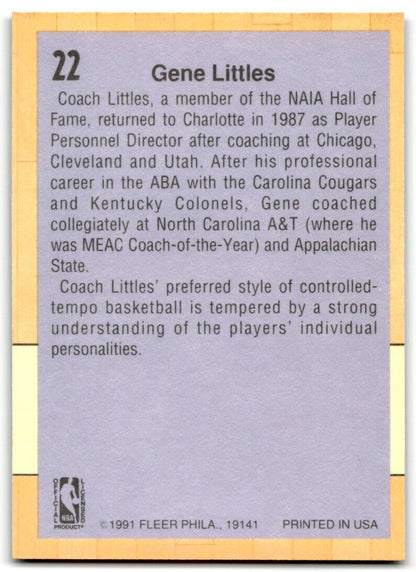 1991-92 Fleer Gene Littles Charlotte Hornets #22