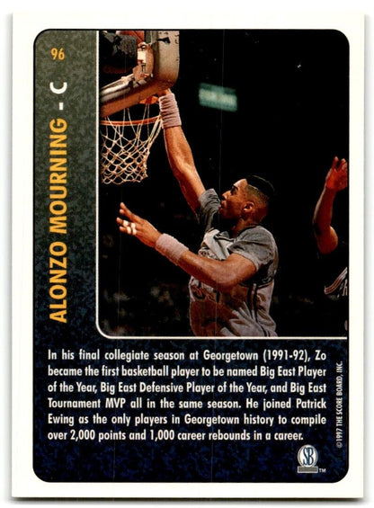 1997-98 Score Board Rookies Alonzo Mourning Georgetown Hoyas #96