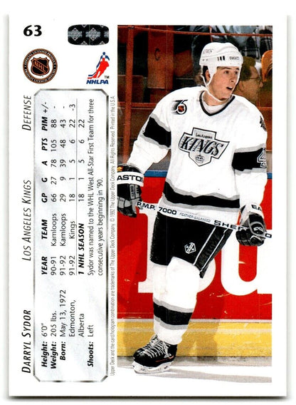 1992-93 Upper Deck Darryl Sydor Los Angeles Kings #63