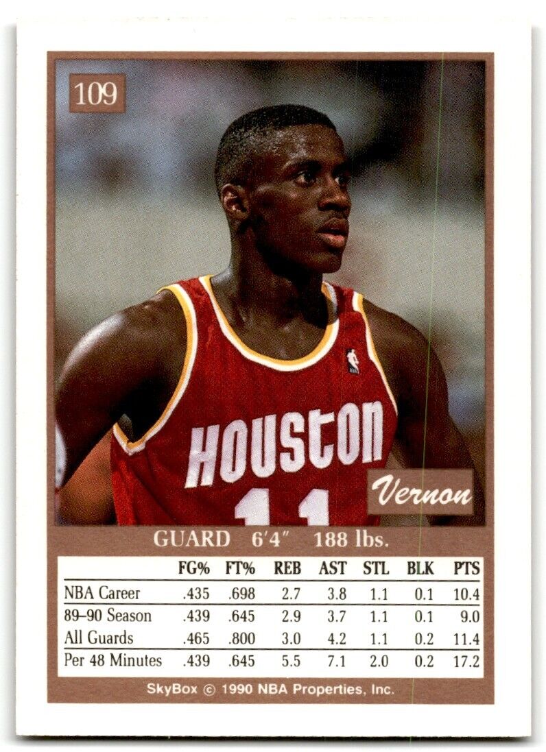 1990-91 SkyBox Vernon Maxwell Houston Rockets #109