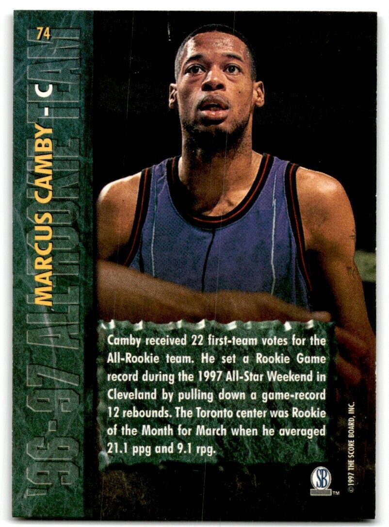 1997-98 Score Board Rookies Marcus Camby Toronto Raptors #74