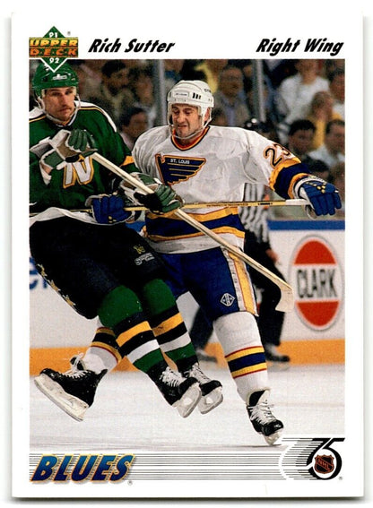 1991-92 Upper Deck Rich Sutter St. Louis Blues #317