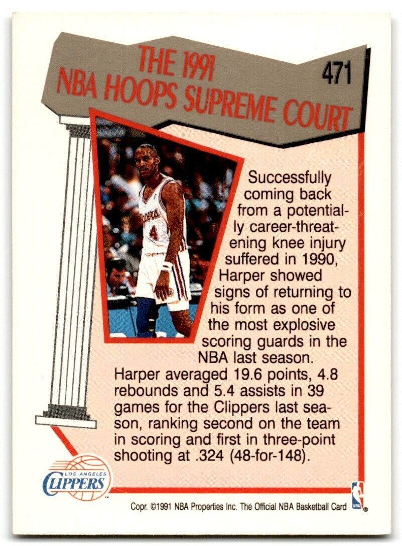 1991-92 Hoops Ron Harper Los Angeles Clippers #471