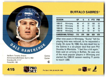 1990-91 Pro Set Dale Hawerchuk Buffalo Sabres #415