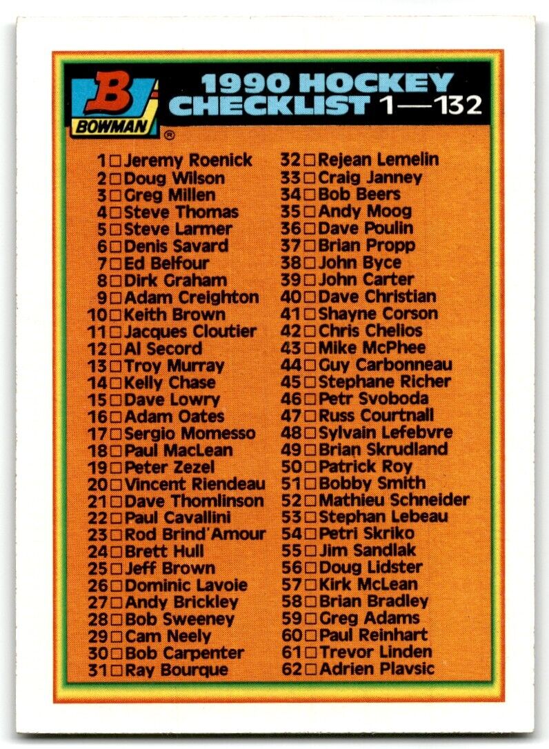 1990-91 Bowman Checklist 1-132 #263