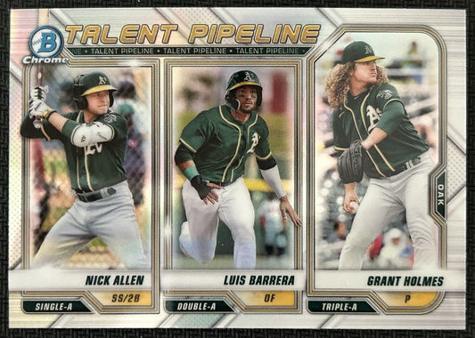 2021 Bowman Talent Pipeline Luis Barrera/Nick Allen/Grant Holmes Oakland