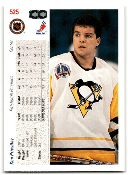 1991-92 Upper Deck Ken Priestlay Rookie Pittsburgh Penguins #525